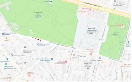 Cityscroll A in Kyiv, 1,2x1,8  Get'mana Skoropads'kogo st. 27 na rozpodil'cij smuzi - st. Pan'kivs'ka, ruh v naprumku centru scheme