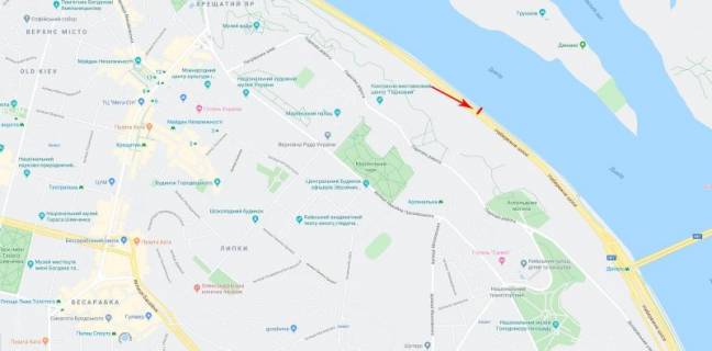 Scrolller, Scroll B in Kyiv, 3,14x2,32  Naberezne sose, navtroti bud.No14, v napramku m. Patona - 160880 scheme