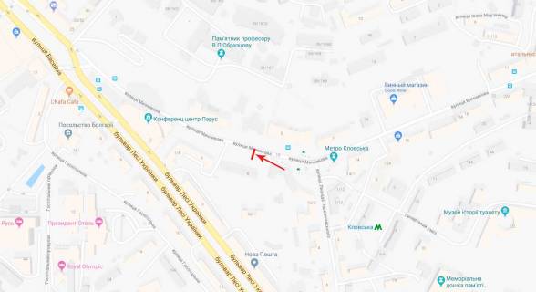 Citylight B in Kyiv Mecnikova st. 8 scheme