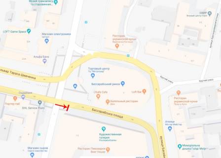 Cityscroll A in Kyiv, 1,2x1,8  Bessarabs'ka plosa bila bud. 1/3 No1, Arena Siti, ruh v napramku bst. L.Ukrainki scheme