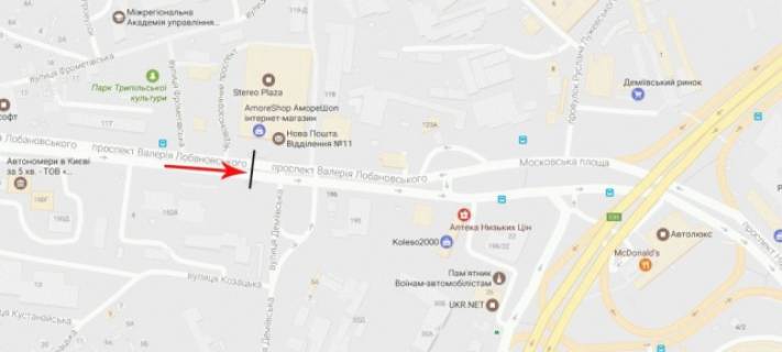 Non-Standard A in Kyiv Lobanovs'kogo pr-t do Demiivs'koi pl. scheme