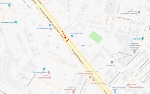 Cityscroll A in Kyiv, 1,2x1,8  Lesi Ukrainki bul'v. 20 bul'varna castina, ruh v napramku st. m. "Pecers'ka" scheme