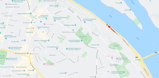 Billboard  in Kyiv, 3,14x2,3  50.4491006239, 30.5477016742, scheme