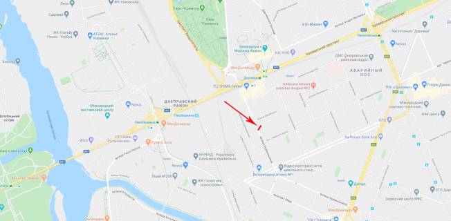 Billboard A in Kyiv Budivel'nikiv st. 30 scheme
