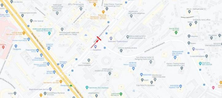 Cityscroll A in Kyiv, 1,2x1,8  Almazova generala st. 6, ruh vid pl. L.Ukrainki scheme