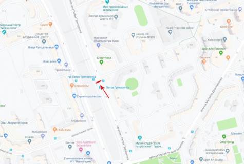 Prismatron, Prism A in Kyiv, 3x6  Grigorenko pr-t 23, svitlofor, supermarket "Sil'po", ruh v napramku st. A. Ahmatovoi - 319001 scheme