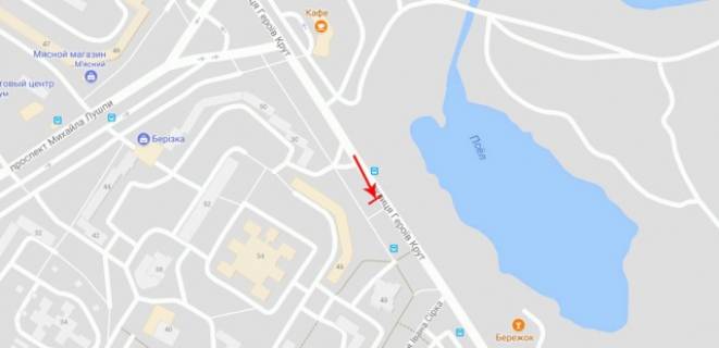 Billboard A in Sumi Geroiv Krut st. 45 scheme