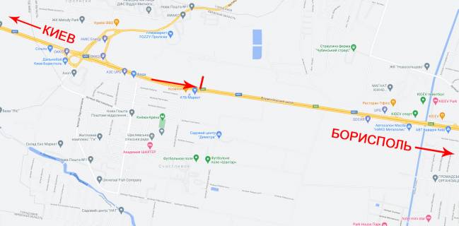 Billboard B in Shchaslive, 8x4  Borispil's'ka trasa km 26 + 800 z Kieva scheme