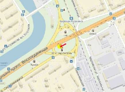 Megaboard B in Kyiv Vossoedinenia pr-t, razvazka s st.Bereznakovskoj, v storonu mosta Patona scheme