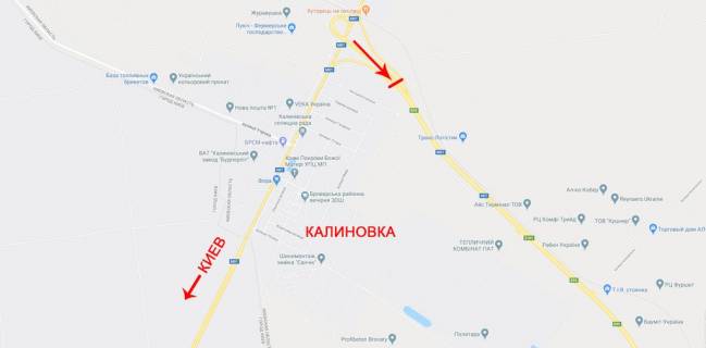 Megaboard B in Kalynivka (Kyivska), 12x4  V'izd do Kieva, z boku Cernigova, transp.razvazka, bila Bol. Dimerki, viaduk, vid kotedz.gorodka Knazici scheme