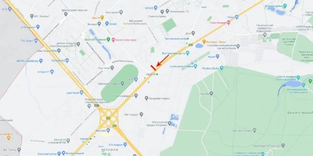 Billboard  in Kyiv, 15x5  50.3777468454, 30.4695581153, scheme