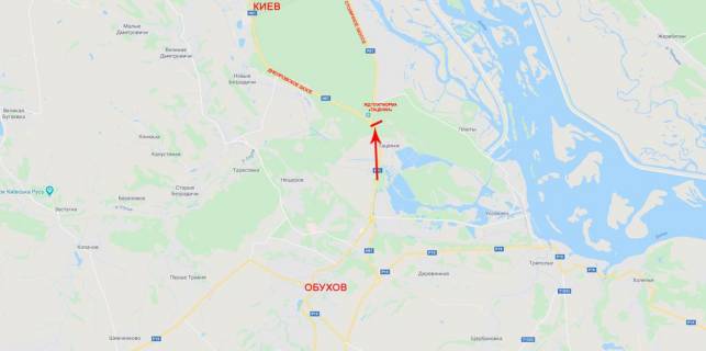 Megaboard A in Kiev roads, 12x4  V'izd do Kieva, z boku Znam'anki, za smt Tacenki, vid kotedz.gorodka Grinvic Hill scheme