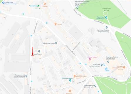 Cityscroll B in Kyiv, 1,2x1,8  Knaziv Ostroz'kih (Moskovs'ka) st. 5/2, ruh v napramku st. m. "Arsenal'na" scheme