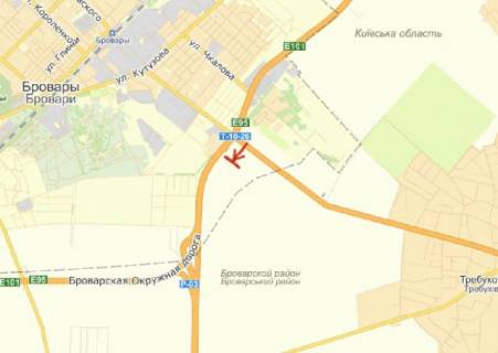 Billboard B in Brovary, 3x6  viizd z Kieva, do Cernigova, do kotedz. mistecka Knazici 27 km scheme