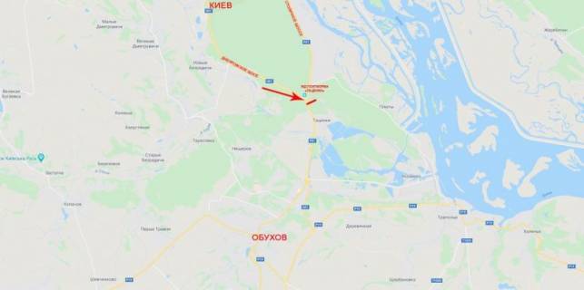 Megaboard B in Tatsenki, 12x4  Виїзд з Києва, до Знам'янки, перед смт Таценки, до котедж. містечку Гринвіч Хілл scheme