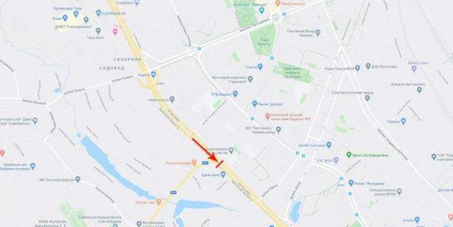 Megaboard A in Kyiv, 12x4  Kil'ceva doroga 17, navproti rinok Borsagivs'kij, vid Peremogi pr-t, st.m. Akademmistecko scheme