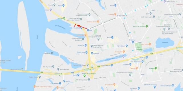 Billboard  in Kyiv, 3,14x2,3  50.4065429800, 30.6101520600, scheme