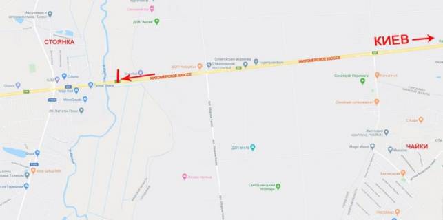 Billboard  in Kyiv, 12x4  50.4473200900, 30.2366662800, Недалеко від м.Київ scheme