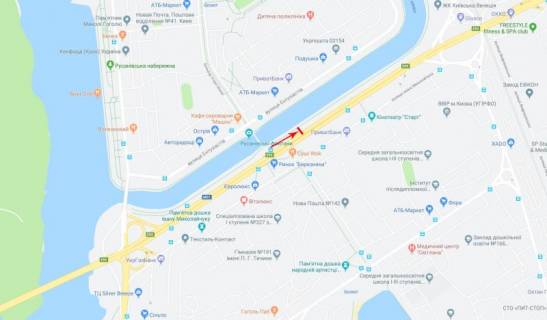 Billboard  in Kyiv, 3,14x2,3  50.4343840000, 30.6018500000, scheme