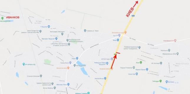 Billboard  in Kyiv, 12x4  50.2771395300, 30.3437499500, Недалеко від м.Київ scheme