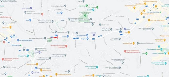 Video Billboard A in Kyiv, 3,14x2,32  Glibocic'ka st. 28 , svitlofor, ZK "Greenville Park" - 381330 scheme
