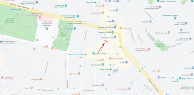 Cityscroll A in Kyiv, 1,2x1,8  Velika Vasil'kivs'ka st.  5, Arena Siti, ruh v napramku st. Hresatik scheme