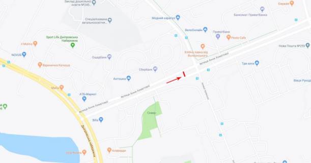 Billboard  in Kyiv, 3x6  50.4066626300, 30.6205257900, scheme