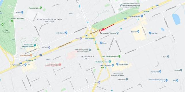 Billboard  in Kyiv, 12x4  50.4610921984, 30.6321015554, scheme