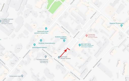 Cityscroll A in Kyiv, 1,2x1,8  Lips'ka st. 15, bul'varna castina, restoran  "LeepSky" , ruh v napramku st. P. Orlika scheme