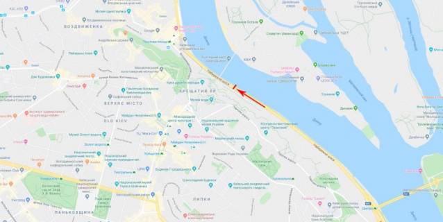 Video Billboard A in Kyiv, 3,14x2,32  Naberezne sose, 100 m. do Pisohidnogo Mosta, ruh v napramku Postova pl. - 391446 scheme