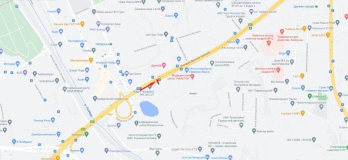 Video Billboard A in Kyiv, 3,14x2,32  Druzbi Narodiv bul'v.  4/6, ruh v napramku vid Libids'ka pl. - 376318 scheme