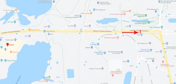 Video Billboard A in Kyiv, 12x4  Suhevica Romana pr-t, naperehresti vid Pivnicnogo mostu, navproti supermarketu "Novus" v napramku Troesini - 527264 scheme