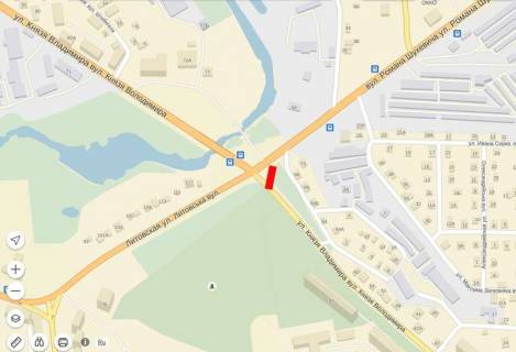 Billboard B in Rivne, 6х3  Suhevica - st. Volodimira Velikogo scheme