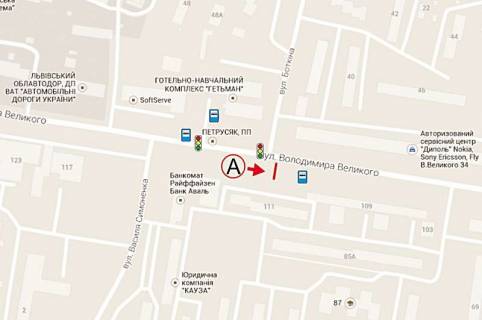 Scrolller, Scroll A in Lviv, 3,14х2,30  Володимира Великого напроти вул. Куровця (Боткіна) - 586951 scheme