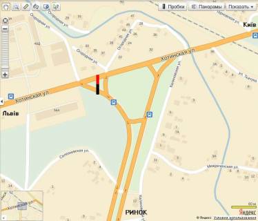 Billboard A in Chernivtsi, 6х3  Kalinivs'ka-Hotins'ka (zaizd na Kalinivs'kij rinok zi st. L'vova) livij scheme