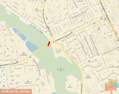 Billboard A in Chernivtsi, 6х3  Skal'da (Komarova) - Nebesnoi sotni ( rinok) scheme