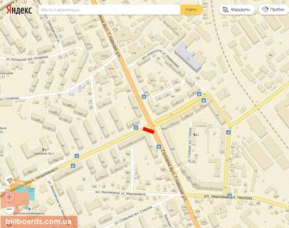 Billboard A in Chernivtsi, 6х3  Golovna, 128 -  prosp. Nezaleznosti scheme