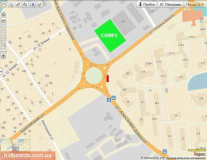 Billboard A in Ivano-Frankivsk, 6х3  Mazepi - Dovzenka  kil'ce ( mag KOMFI) pravij scheme