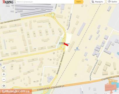 Billboard A in Drogobich, 6х3  Plosa pered vokzalom scheme