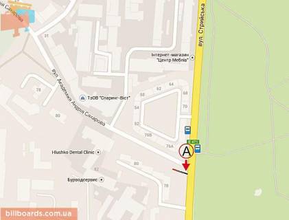 Billboard A in Lviv, 6х3  Strijs'ka - st. Saharova (sprava) scheme
