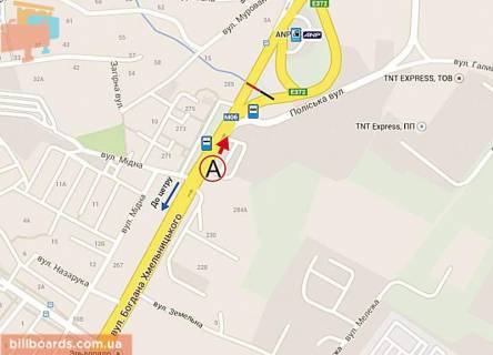 Billboard A in Lviv, 6х3  Hmel'nic'kogo (rinok "Galic'ke perehresta")livij scheme