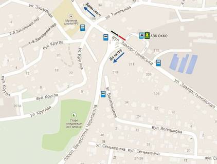 Billboard A in Lviv, 6х3  Zamarstinivs'ka - st. Varsavs'ka (sprava) scheme