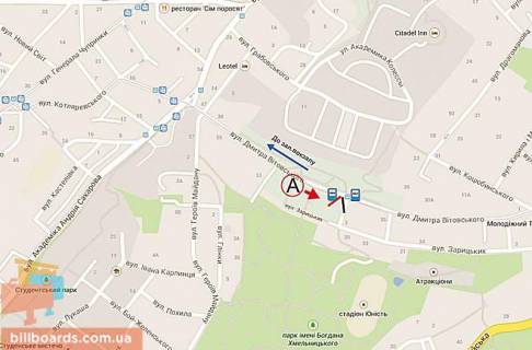 Backlight A in Lviv, 3,37х2,37  Vitovs'kogo, 47 (do pl. Iv.Franka) scheme