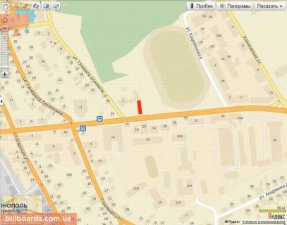 Billboard B in Ternopil, 6х3  Banderi (stadion) misce 2, B pravij scheme