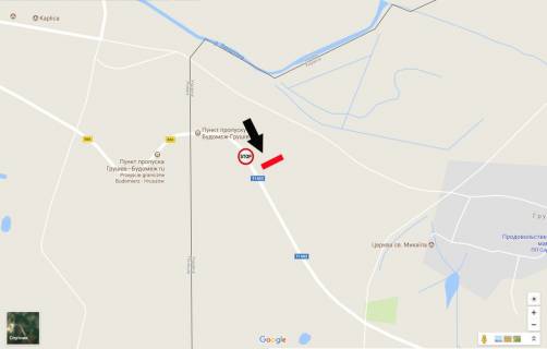 Billboard B in Grushiv, 6х3  Grusiv kordon (pravoruc) v' izd z Pol'si scheme