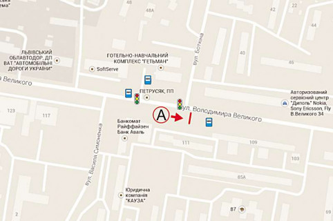 Scrolller, Scroll A in Lviv, 3,14х2,30  Володимира Великого напроти вул. Куровця (Боткіна) - 658970 scheme
