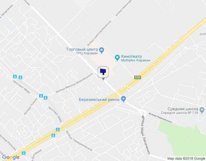 Billboard A in Dnipro (Dnipropetrovsk) st. Berezins'ka (Avtokramnica) 200 metriv vid perehresta scheme