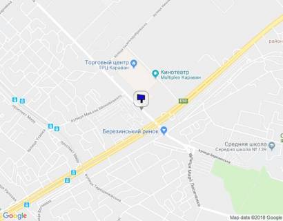 Billboard A in Dnipro (Dnipropetrovsk) st. Berezins'ka (Avtokramnica) 100 metriv vid perehresta scheme