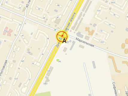 Billboard A in Odessa Semena Palia No25 Marsel'skaa A scheme