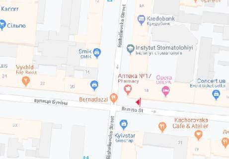 Citylight A in Odessa, 1.8x1.2  Bunina st., 21 A scheme